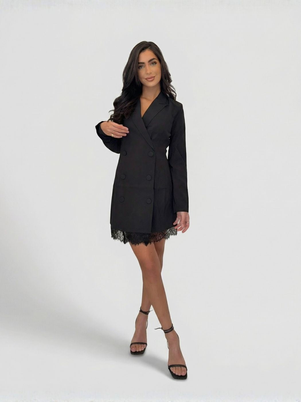 Blazer robe détail dentelle