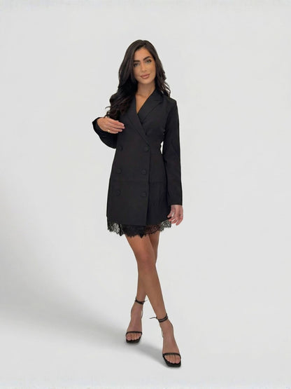 Blazer robe détail dentelle